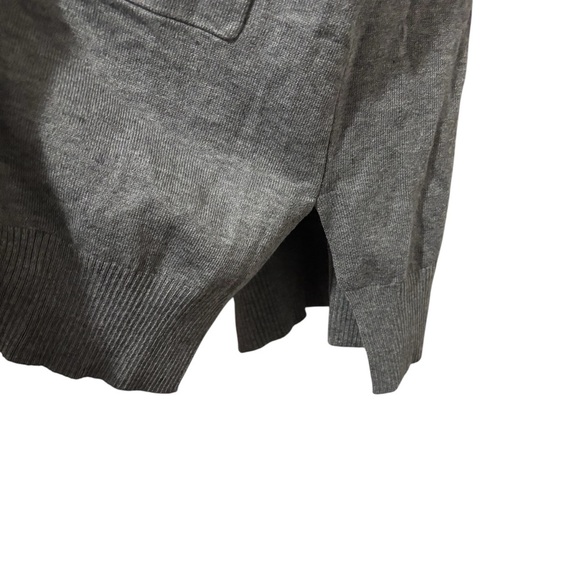 By Design Gray Open Front Long Length Sweater Cardigan Duster Pockets Medium - Picture 9 of 12